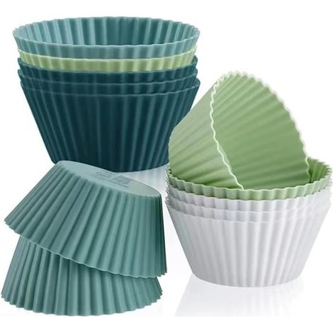Moules à muffins - Non spécifié - Lot de 24 - Silicone de qualité alimentaire - Réutilisables - Antiadhésifs (1/4)
