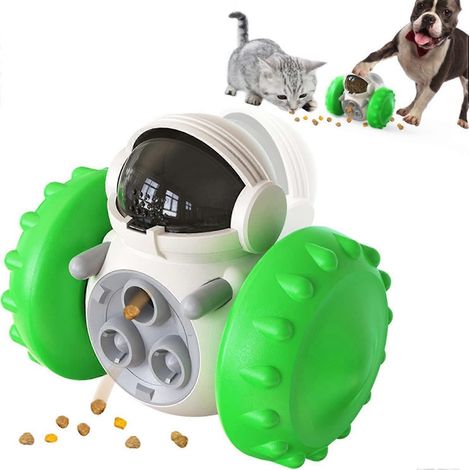 Balle à friandises pour chien, jouet interactif, jouet d'équilibre pour voiture, balle à manger lentement, peut soulager l'anxiété, pour chiens de toutes tailles (vert) (1/4)
