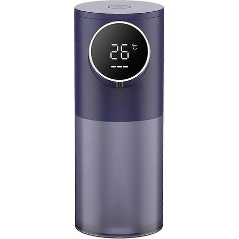 Distributeur de savon mousse rechargeable automatique 320 ml, distributeur de savon liquide, affichage numérique, distributeur de savon mousse pour les mains, bleu (1/5)