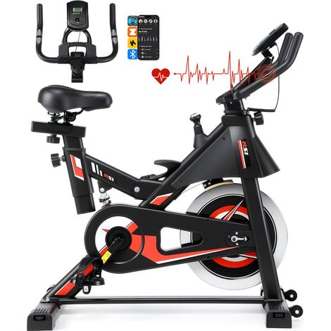 3-in-1 Heimtrainer mit stufenlosem Widerstand, App-Steuerung, LCD-Monitor & Herzfrequenzsensor, 6-fach verstellbarer Sitz, Extra leise und Stabil, Inklusive Getränkehalter – Kompaktes Fitness-Fahrrad (1/5)