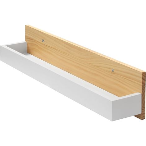 Mensola da parete effetto bianco e legno L60 cm - EVE