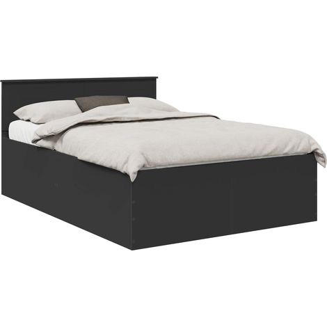 Maison Exclusive - Bettrahmen mit Kopfteil Schwarz 160 x 200 cm H