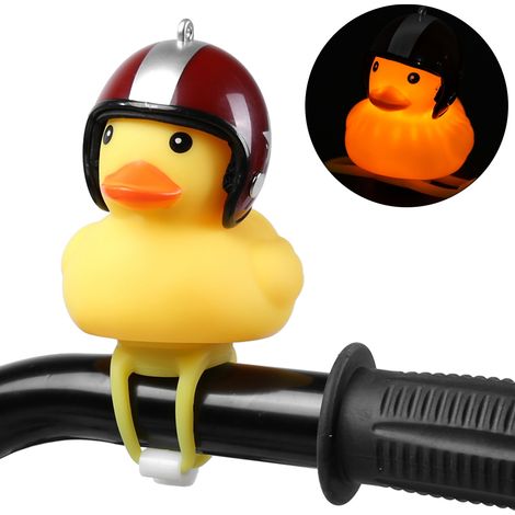 Motorrad Niedliche kleine gelbe Ente mit Helm Mountainbike Fahrrad Dekoration Roter Stern (1/5)