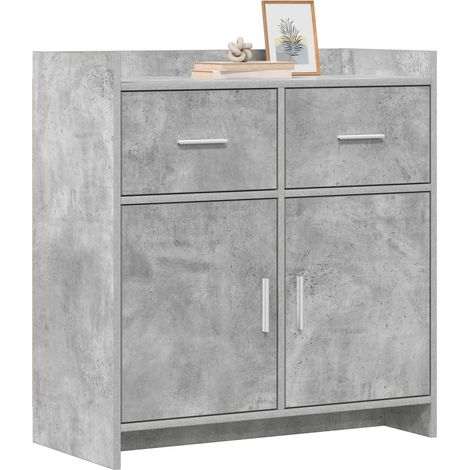 Credenza Madia Buffet Grigio Cemento 75 x 36 x 80 cm Legno ingegnerizzato CDS95596 (1/5)