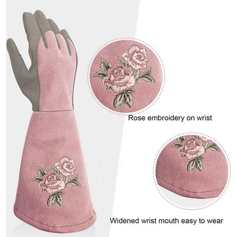 1 paire de gants de jardinage, anti-rayures, en cuir synthétique efficace, gants de protection pratiques et résistants à la chaleur pour les plantes - violet clair, taille : S (1/4)