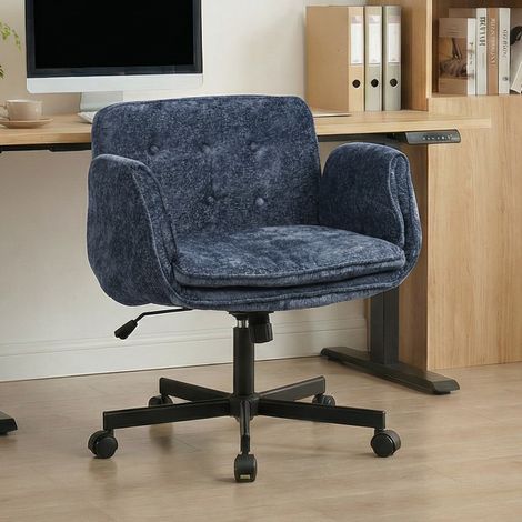 MEUBLIV Silla de oficina giratoria 123 x 71 x 89 cm azul – reposabrazos abatibles (1/5)