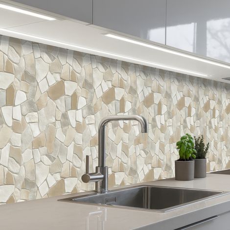 Kitchen Splashback Mosaic - Stones - Beige 350x60 cm