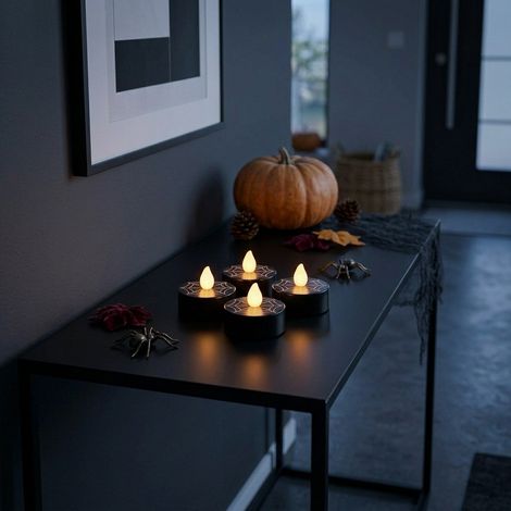 4 Pack Haunted LED Flickering Tealights (1/2)