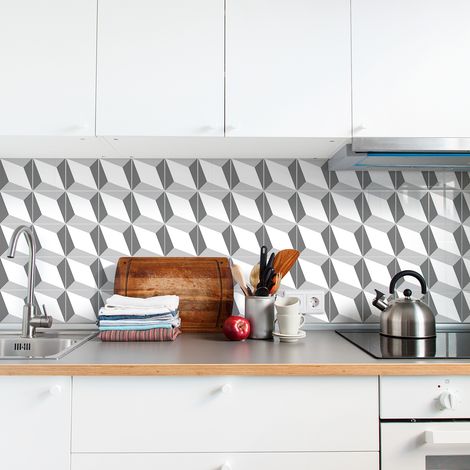 Sticker Mural Carrelage adhésif Cuisine Salle de Bain - 9 STICKERS CARREAUX DE CIMENT GÉOMETRIQUES DESIGN - 9stickers10x10cm (1/5)