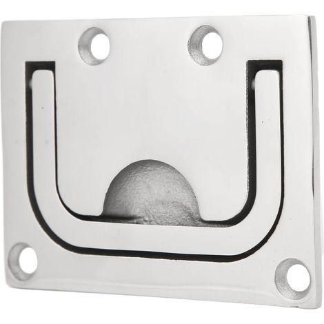 Poignée de Traction Affleurante Polie en Acier Inoxydable 316, 76mm, pour Armoires de Trappe de Pont de Bateau, qualité Durable pour Meubles de Maison (1/5)