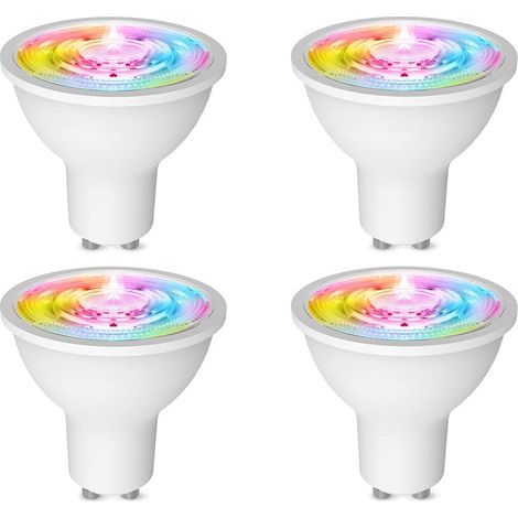 Applicable Lampe LED GU10 ZigBee, Spot LED Intelligent GU10 5W, RVB CCT Dimmable, Compatible avec Alexa, Compatible avec Philips HUE 3.0 (4pcs) (1/5)