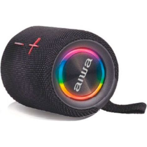 Aiwa BST-250 Altavoz Bluetooth Desmontable TWS con Iluminación RGB a Todo Color, Sonido Estéreo 2x10W, Resistente al Agua IPX5, Batería Recargable y Compatible con Android/iOS. Color Negro.