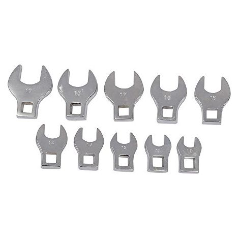 Silverline 111508, Set di teste per chiave a zampa di gallo 10 p.zi 10-19 mm (1/3)