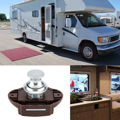 Serrure à bouton-poussoir sans clé pour voiture, bateau, camping-car, tiroir et armoire (1/5)