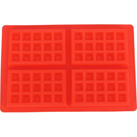 Moule à Gaufres Réutilisable en Silicone pour Muffins et Cakes - Accessoire de Cuisine 4 Cases Rectangulaires