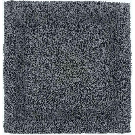 HOMESCAPES Duschvorleger grau 50x50 cm aus 100% Baumwolle