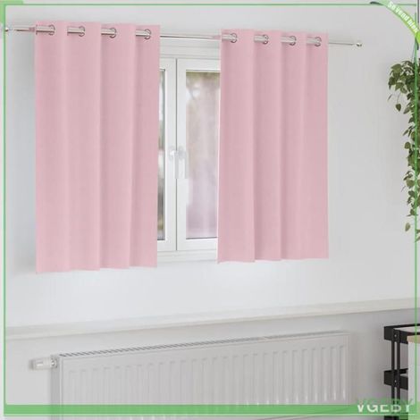 Rideaux occultants - FAFEISY - Tissage triple - Rose bébé - 140 x 140 cm - 2 pièces (1/5)