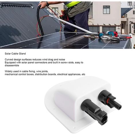 Toivize Doppio pressacavo solare, Toivize ABS impermeabile IP68 per pannelli solari, camper, barca, bianco (1/5)