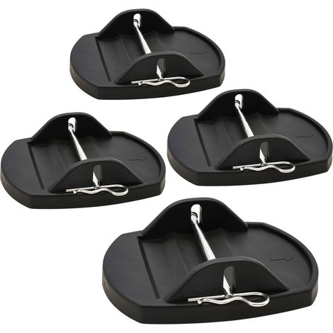 Stützplatten für Wohnwagen Stützen 18 x 14 cm schwarz - 4er Set - Stützfüße für Wohnmobile aus hochdichtem Polyethylen