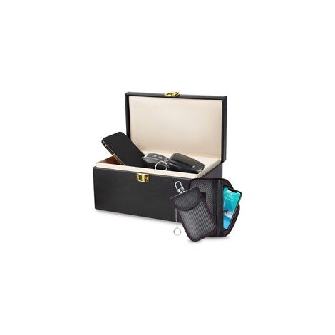 Coffret de Faraday avec sacs de Faraday pour clés de voiture, boîtier antivol pour clés de voiture, coffre-fort pour entrée sans clé, cage de protection antivol (1/3)