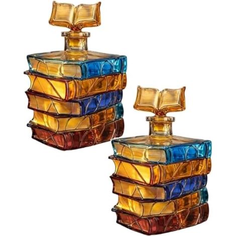Lot de 2 verres en forme de livre littéraire peint à la main - Cadeau unique pour les amateurs de lecture, les bibliothécaires, les écrivains, les amis, les familles (1/5)