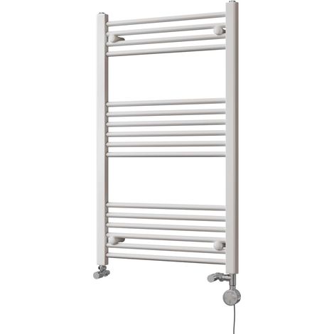 Zennor - White Dual Fuel Towel Rail H1000mm x W600mm Thermostatic - Straight (1/3)