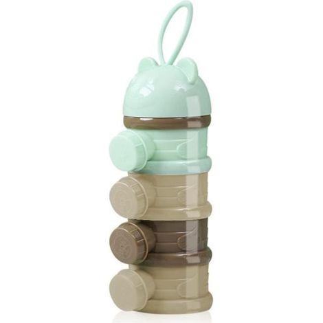 Doseur Bébé 4 Compartiments Distributeur Boîte de Lait Portative de Poudre de Lait de Formule Infantile Peut être Empilée (Vert) (1/4)