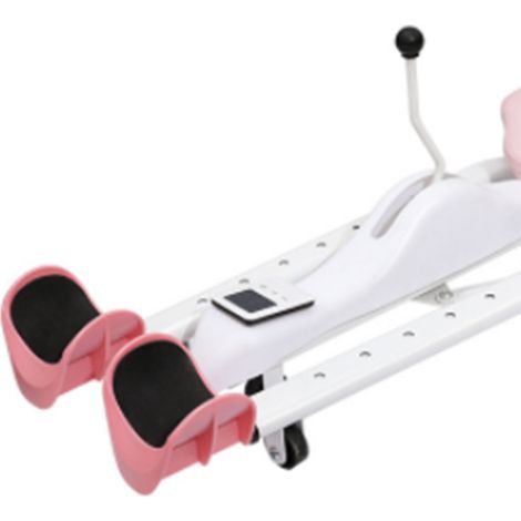 Appareil d'écartement des jambes réglable et robuste avec roulettes pour adultes et enfants, rose (sans dossier) (1/5)