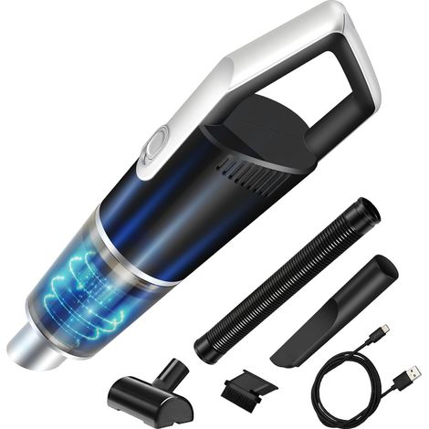 ZOLGINAH Aspirador de Mano Inalámbrico, 8000Pa 120W Potente Aspirador de Coche, Mini Aspirador de Mesa Recargable USB para Pelo de Mascotas, Cocina, Oficina, Coche, 2000mAh × 2 Baterías, 20 Minutos (1/5)