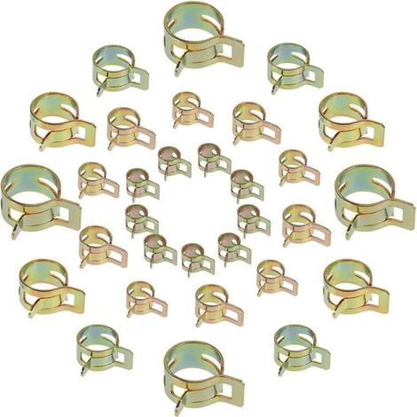 60PCS Clip à Ressort Tuyau Serre-joints à Tuyaux Colliers de Clip à Ressort Tuyau Serrage Ajustable 6 Sortes de Tailles Pour Fixer Tuyaux Souples et Durites GROOFOO
