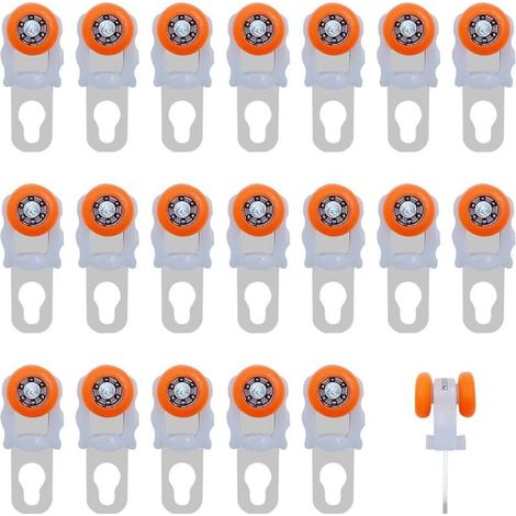 20 pièces Rouleau pour Rail de Rideaux, Roue de roulement, glisseur de Rideau, Rouleau Silencieux, Rouleau directionnel, pour Rail de Rideau (1/5)