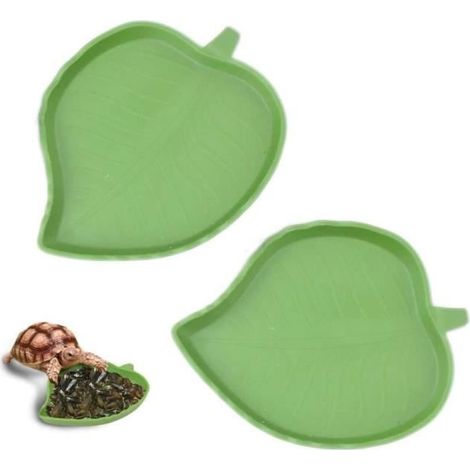 Gamelle pour reptiles - yd - 2 pièces - Plastique résistant - Compatible lave-vaisselle - Verte (1/4)