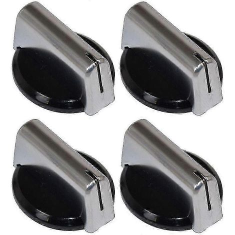 Boutons de commande de four et de plaque de cuisson de remplacement compatibles, noirs et argentés (paquet de 4) (1/3)