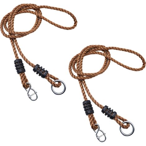 2 Pièces Corde Balancoire Exterieur 2m Corde de Hamac avec Mousquetons Réglable Cordes de Suspension pour Réglable Arbre Suspension pour Branches Télésiège (1/4)