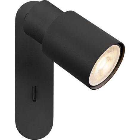 Applique et plafonnier PURI 2.0 Tube interrupteur carré 6W GU10 noir - SLV - 1008296