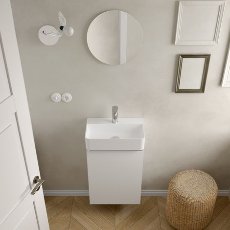 Salgar Waschtischunterschrank AIDA 440 1 Tür mit Soft-Close WHITE COTTON 440 x 263 x 620 mm (1/3)