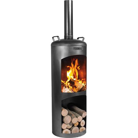 CookKing Stahl Terrassenofen Faro Schwarz 40x40x158 cm (1/5)