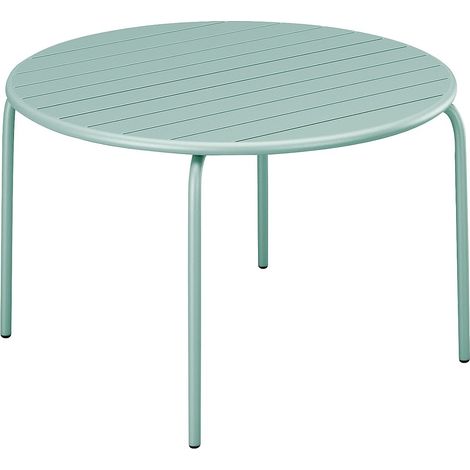 Table de jardin ronde D.130 cm en métal - Vert amande -  MIRMANDE de MYLIA