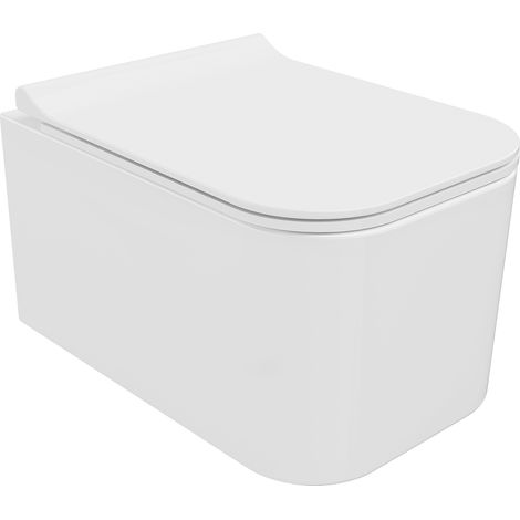 Mexen Elis WC-Schüssel Randlos mit slim Sitz und Absenk-Automatik, duroplast, Weiß - 30910700 (1/5)