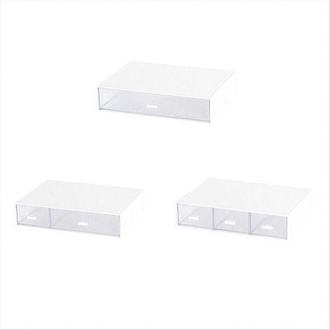 Boîte de rangement compartimentée à tiroirs, boîte empilable à plusieurs niveaux (1/5)