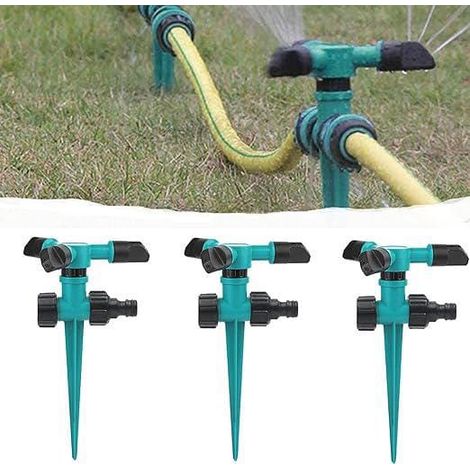 Aspersor automático de césped de 360°, aspersor giratorio de tres brazos, sistema de riego automático (1/5)