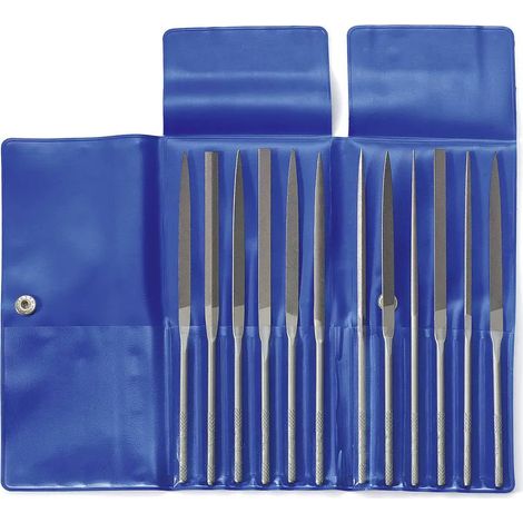[NEUWERTIG] B-Ware Dick Nadelfeilen Set Feilen Mit Tasche Hieb 3 Länge 140mm Satz 12 Teilig