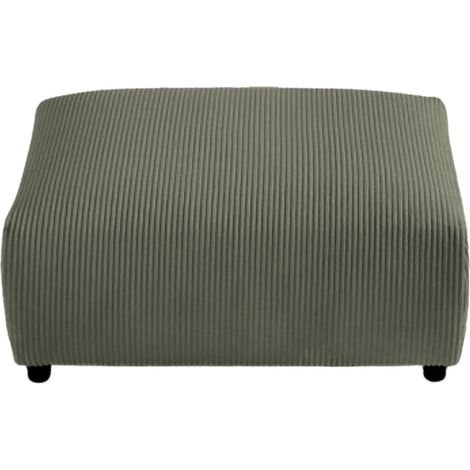 ENA - Pouf en velours côtelé Vert 88x88x37 cm (1/5)