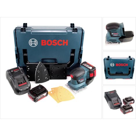 Bosch GSS 18V-10 Akku Schwingschleifer 18V + 2x Akku 4,0Ah + Ladegerät + L-Boxx