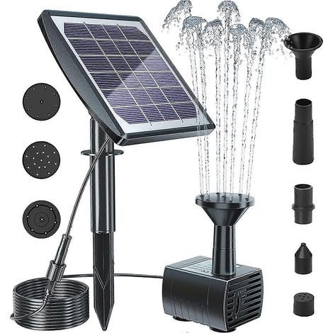 Pompe solaire extérieure pour fontaine, kit de pompe solaire pour bassin avec piquet (1/3)