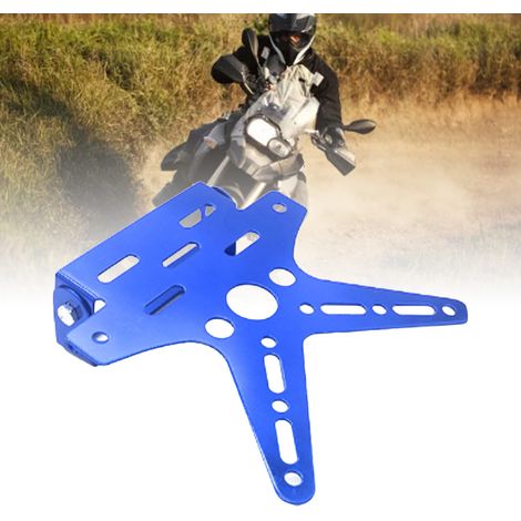 Support pliable angle réglable pour plaque moto bleu pliable support plaque immatriculation moto (1/5)