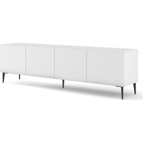 Mueble TV 4 puertas 200 cm Philaé Blanco (1/4)