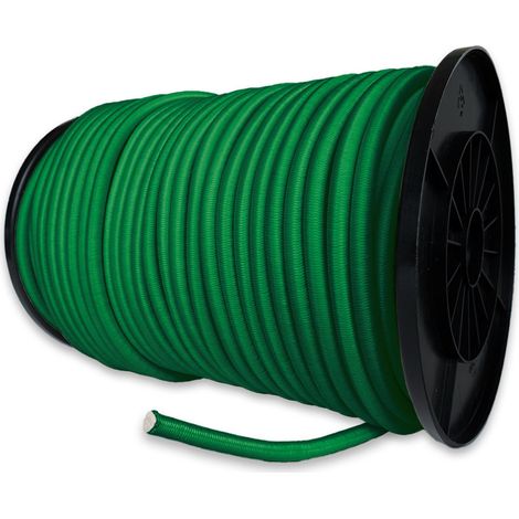 Cuerda elástica Verde 100 metros - Calidad Profesional TECPLAST 9SW - Cable elástico - Diámetro 9 mm