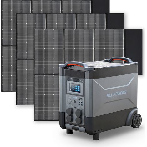 ALLPOWERS Station d'alimentation portable R4000 générateur solaire 3600Wh LiFePO4 batterie CA 4000W,charge rapide commande vocale,avec 3 panneau solaire 600W pour camping, maison pannes de courant (1/5)