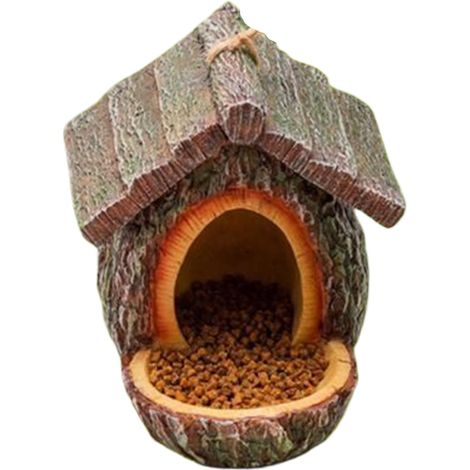 Mangeoire À Oiseaux en Forme De Maison Nichoir d'alimentation Design Ouvert Mangeoire Extérieure en Résine - pour Installation sur Fenêtre Extérieur Balcon Jardin Observation Et